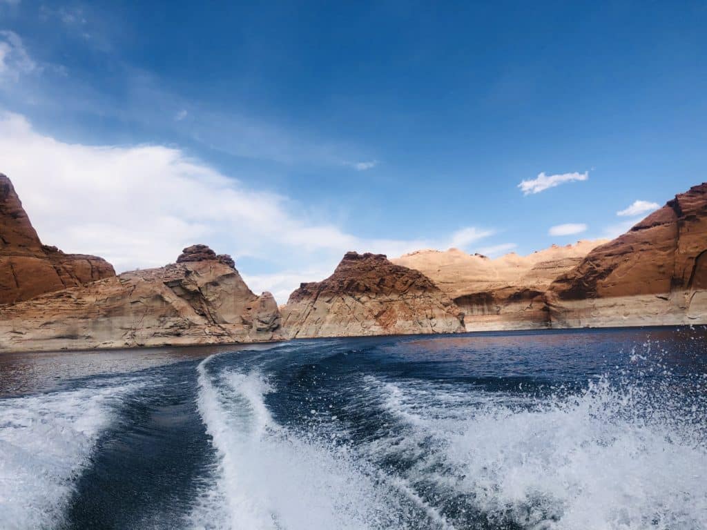 Lake Powell from the back of a boat